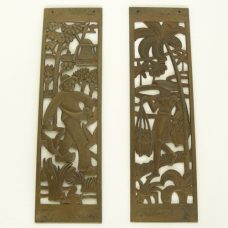 Two Art Deco copper plaquettes
