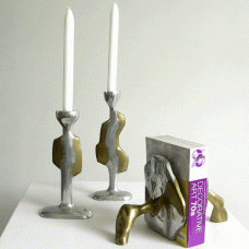 David Marshall bookends and candle holders