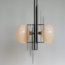 metal ceiling light with glass spheres made 1960s