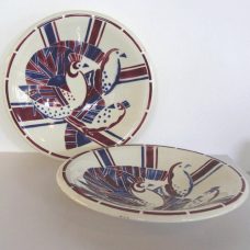 two Art Deco plates by Badonviller France, 1920s
