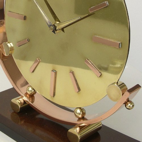 Junghans brass and copper clock electric 1940 s Tsota Design