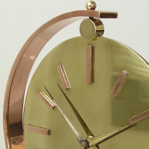 Junghans brass and copper clock electric 1940 s Tsota Design