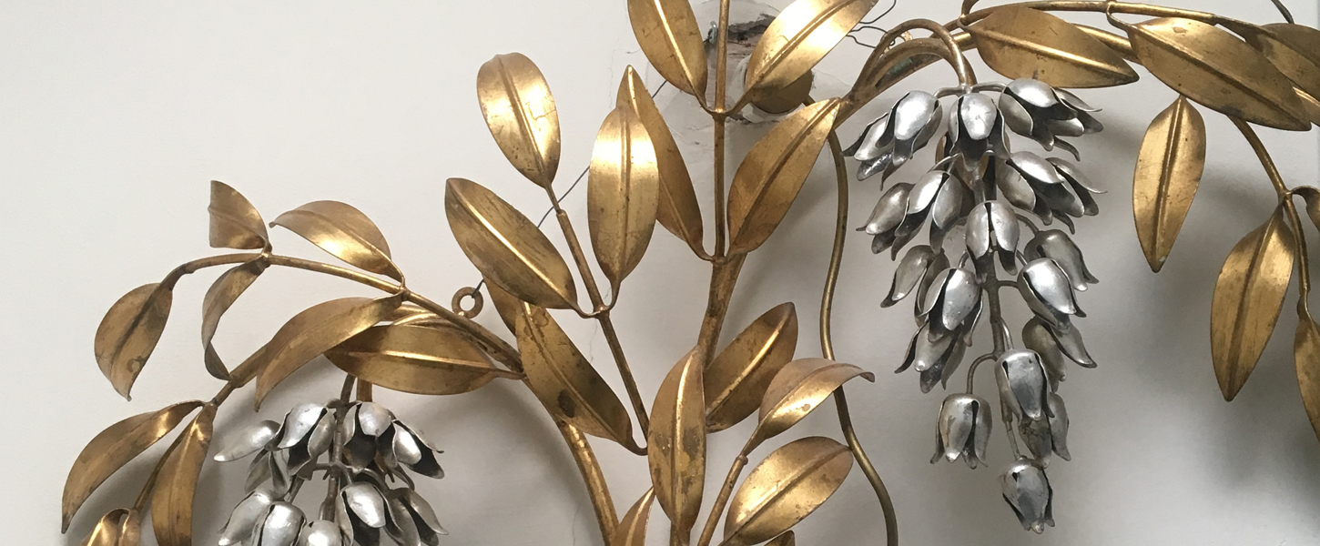 gilt metal wall light bouquet vintage design