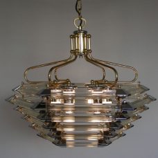 metal and glass ceiling lamp
