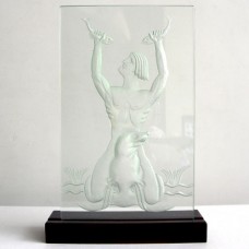 Art Deco glass plate with merman