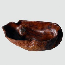 Large wooden bowl: ca. 76 x 40 cm.