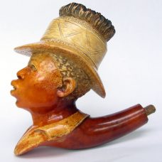 Meerschaum pipe 19th century colonial figure