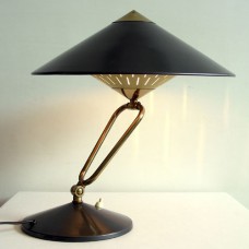 Adjustable lacquered metal desk lamp, ca 1950