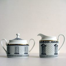 Fornasetti ‘Palladiana’ creamer and sugar set by Rosenthal